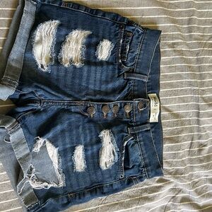Trendy Distressed Denim Shorts